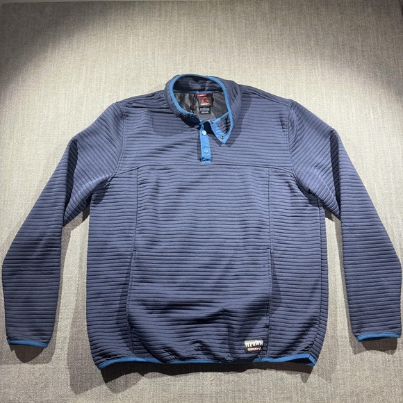 Gerry Weber Other - Gerry Sweatshirt Mens 2XL Blue Snap Henley Lined Fleece Pullover Pockets Logo